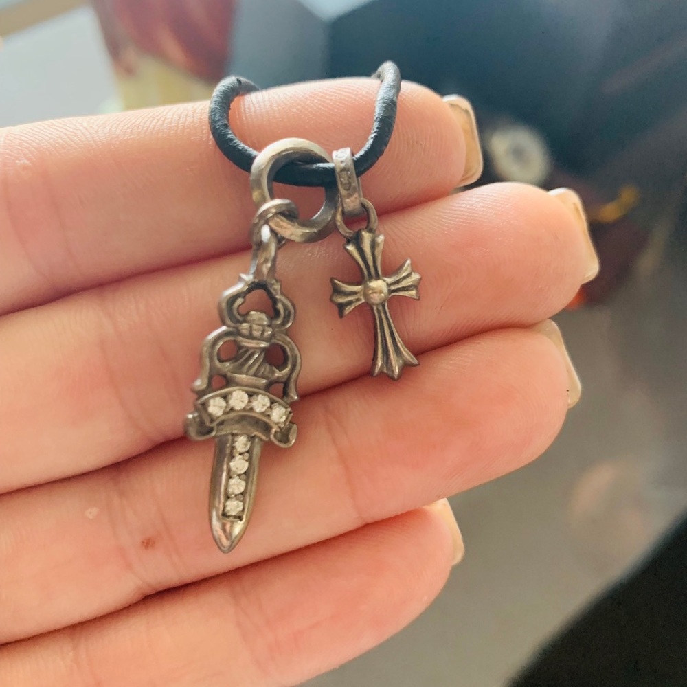 Chrome heart pendants